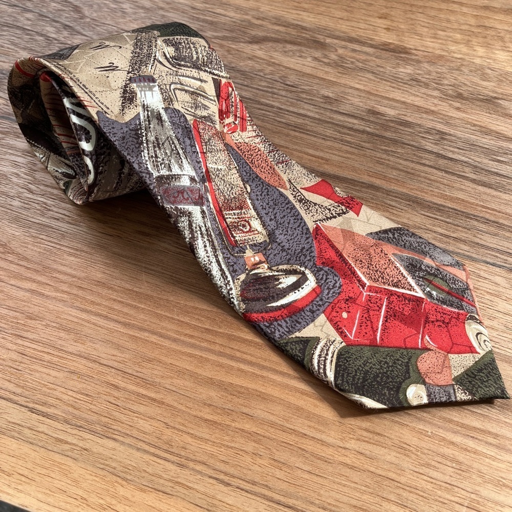 VINTAGE EATON 100% Silk Neck Tie Abstract Art Print Business Occasion Wedding